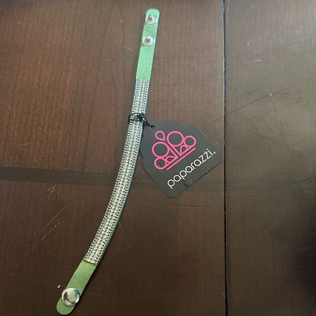 Paparazzi Mint And Silver Snap Bracelet